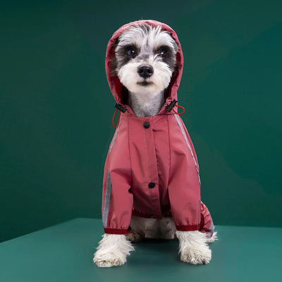 Waterproof Pet Clothes PU Dog Raincoat with Hood for Small Medium Dogs Cats Jacket Chihuahua Hoodie Poodle Pug Jumpsuit Outfits