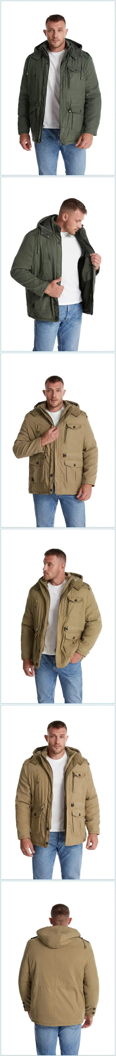 Fleece Inner Cotton-Padded Male Windbreaker Hooded Outwear Cotton Parka Snow Coats Men's Thicken Warm Winter Jacket Cashmere