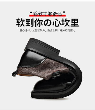 Men's Business Dress Leather Shoes Men's Soft-soled Leather One-pedal 2025 New High-end Casual Shoes Dress for Men Sneakers