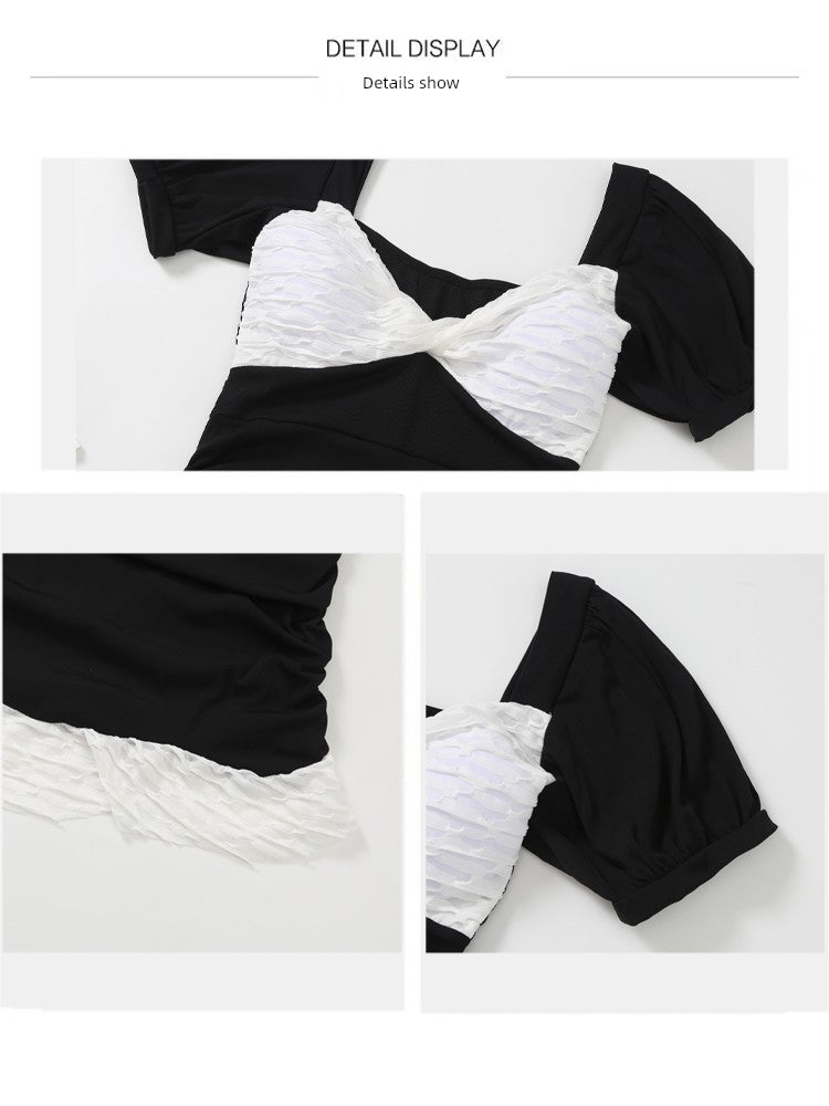 Baignade Gentle Short-Sleeved Underpants One-Piece Swimsuit