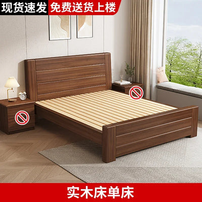 Wooden Cheap Storage Bed Bedroom Elegant Pretty Luxury Full Size Frame Bed Bases Queen Home Cama Box Casal House Accessories