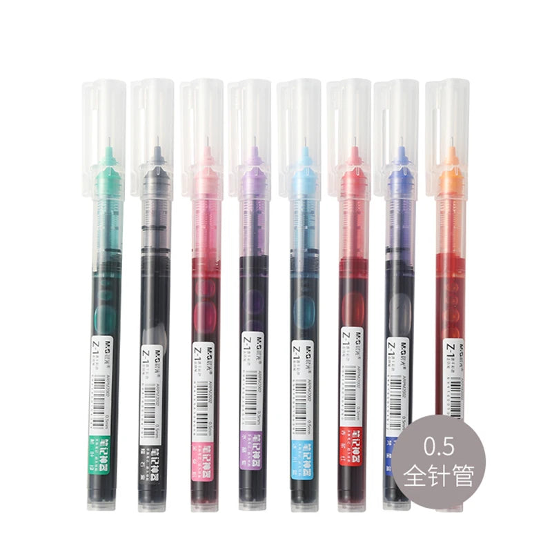 6pcs Color Gel Pen 0.5mm Black Glacier Blue Orange Purple Blue Green Pink Red Quick-drying Ink DIY Aesthetic Stationery supplies