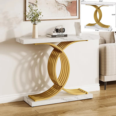 Modern Console Table, Entrance Table, Foyer Table for Entrance, Living Room, Hallway(without light strip)