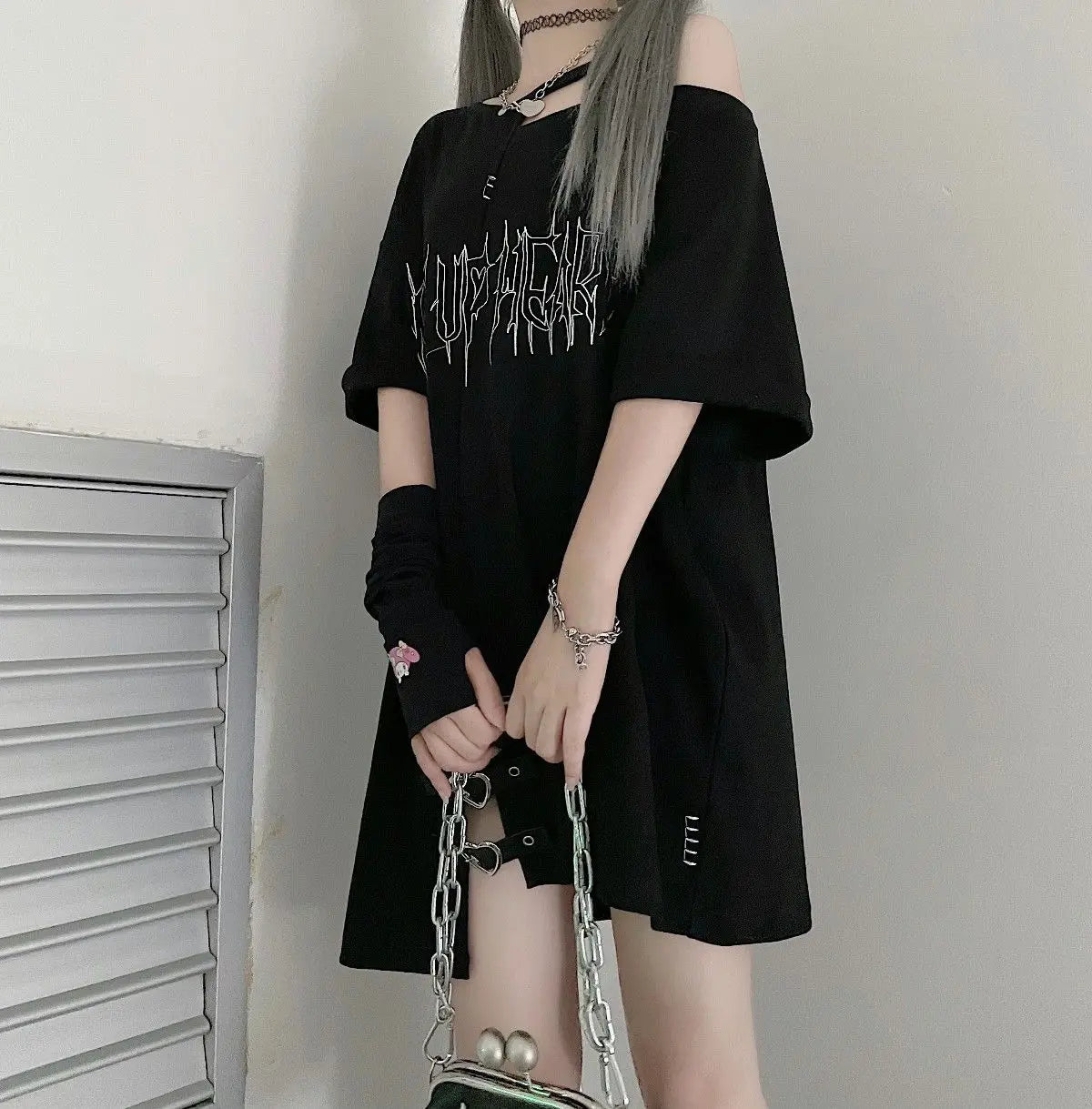 Oversized Tops Harajuku Tshirts Summer Y2k Off Shoulder Japanese T Shirt Women