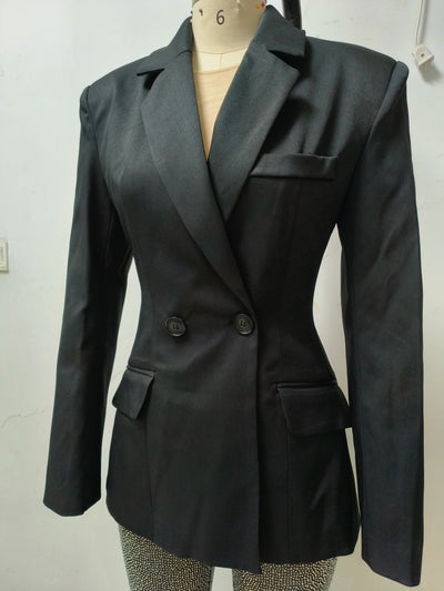 New Stylish Woman Oversize Suit Coat And Shining Diamonds Mesh Pants 2 Pieces Set Fashion Woman High Street Wear Party Outfit