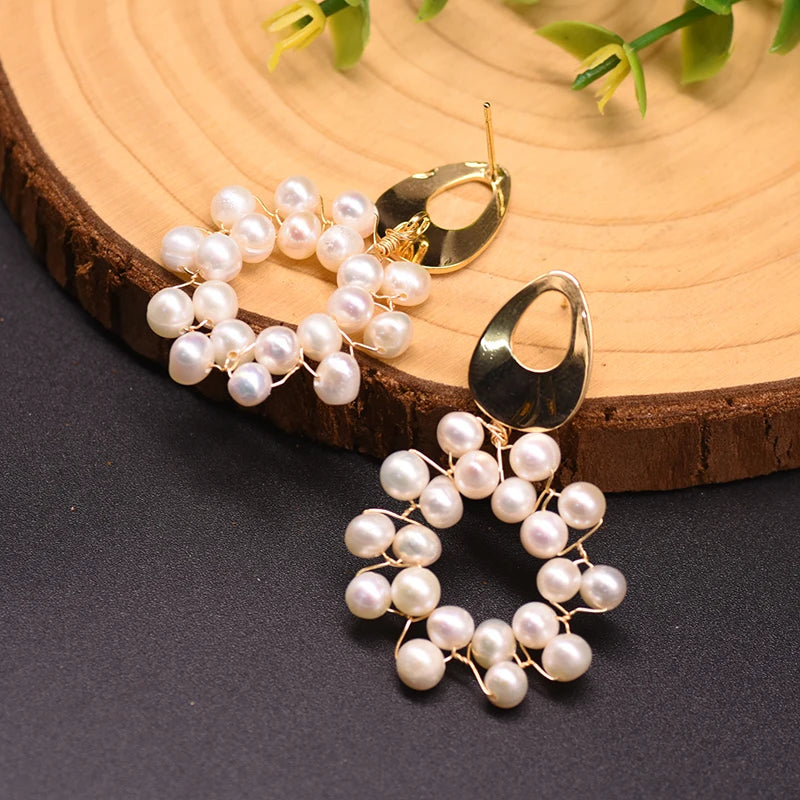 925 Sterling Silver Colorful Tassel Fresh Water Pearl Hoop Earrings Original Design Handmade Womans Luxe Jewelry GE0904