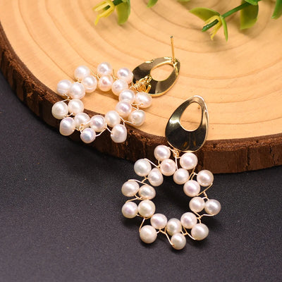 925 Sterling Silver Colorful Tassel Fresh Water Pearl Hoop Earrings Original Design Handmade Womans Luxe Jewelry GE0904