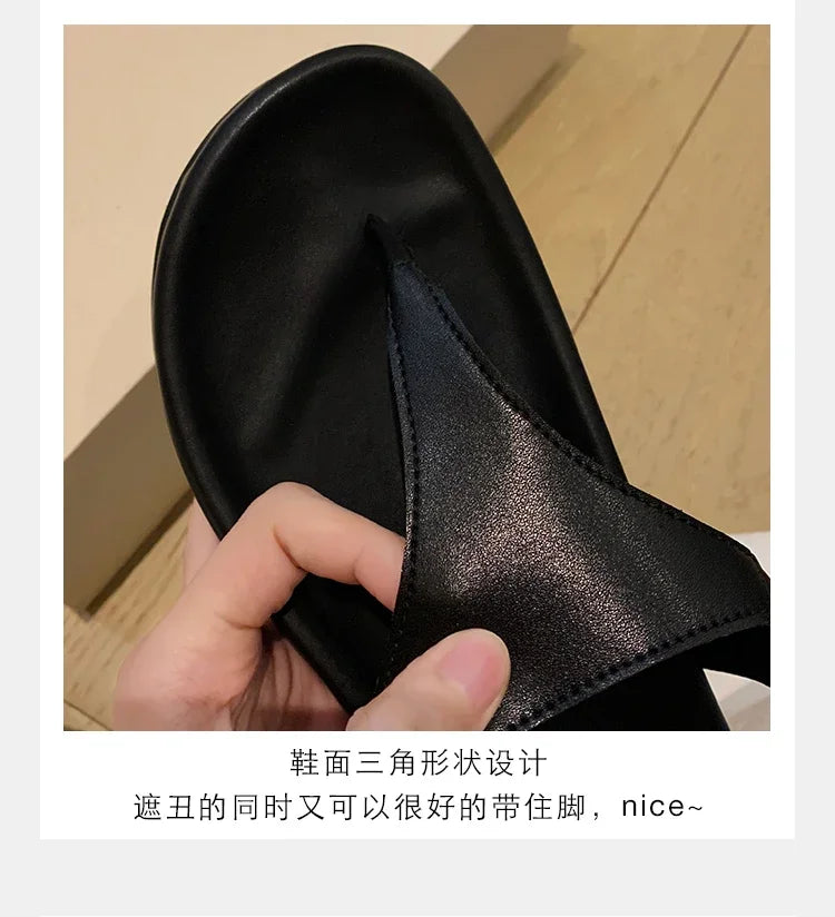 Flat with Slip-on Casual Modern Sandals Low Heel Solid 2025 High Quality Ladies Shoes Back Strap Roman Women's Sandals