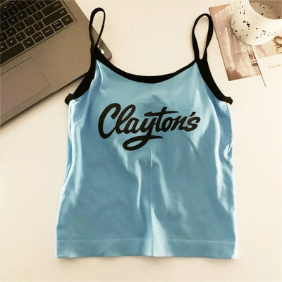 All-Match with Pads Letter Printed Tank Top