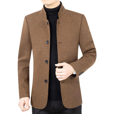New Men Business Casual Woolen Blazers Jackets Suits Coats Woolen Blends Male Autumn Slim Fit Blazers Suits Coats Mens Clothing