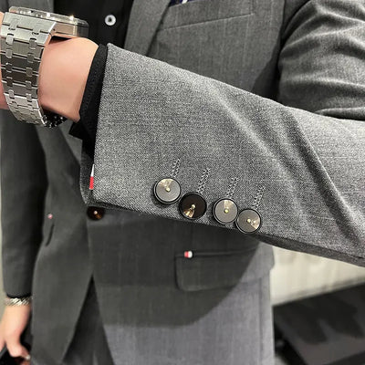 High-Quality Two-Piece Groom Wedding Suit Business Casual Banquet Costume for Men Luxury Ensemble with Trousers