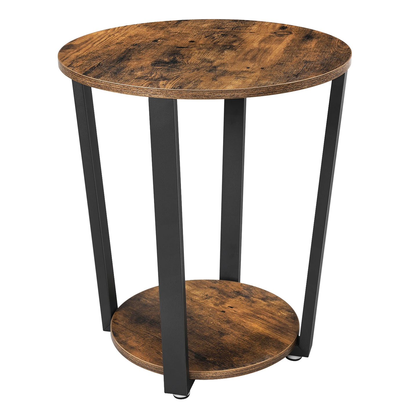 Side Table Round Table with Steel Frame Easy Assembly