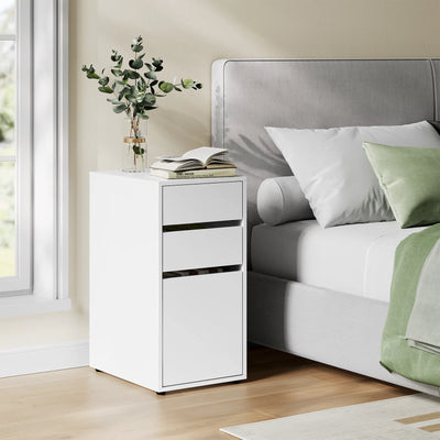 Bedside Table Solid Wood Bedside Cabinet Filing Cabinet with 3 Drawers Modern Wooden Sofa Table for Bedroom Living Room