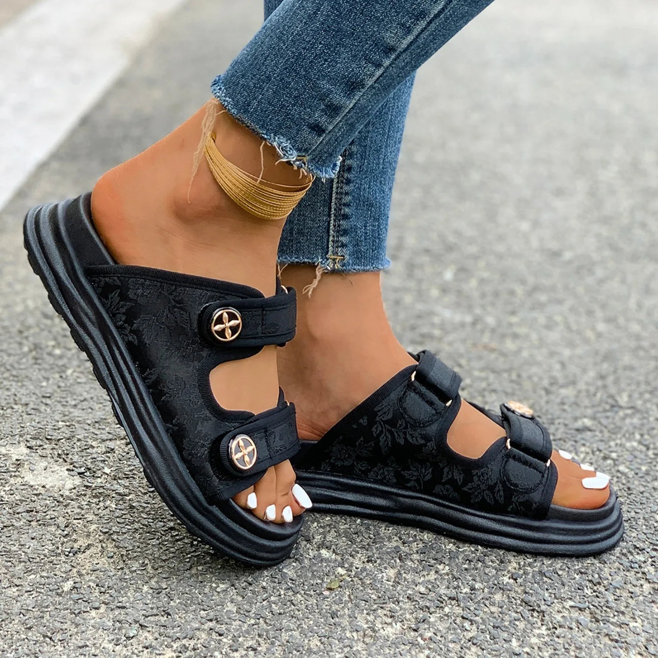 New Women Casual Roman Designer Platform Sandals Flats Summer Outdoor Shoes Beach Comfortable Sandals 2024 Trend Shoes for Women