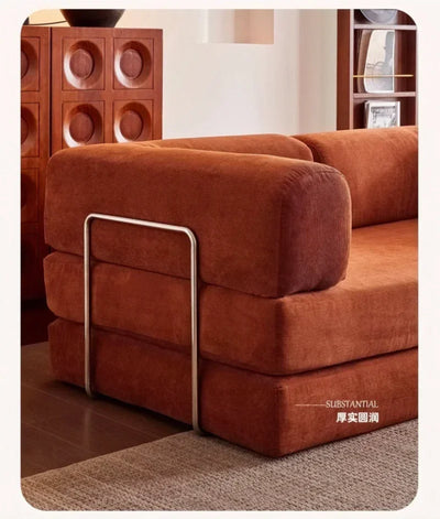 Italian Compressed Soft Sofa Convenient Minimalist Retro Corduroy Sofa Bed Foldable Washable Customizable for Living Room
