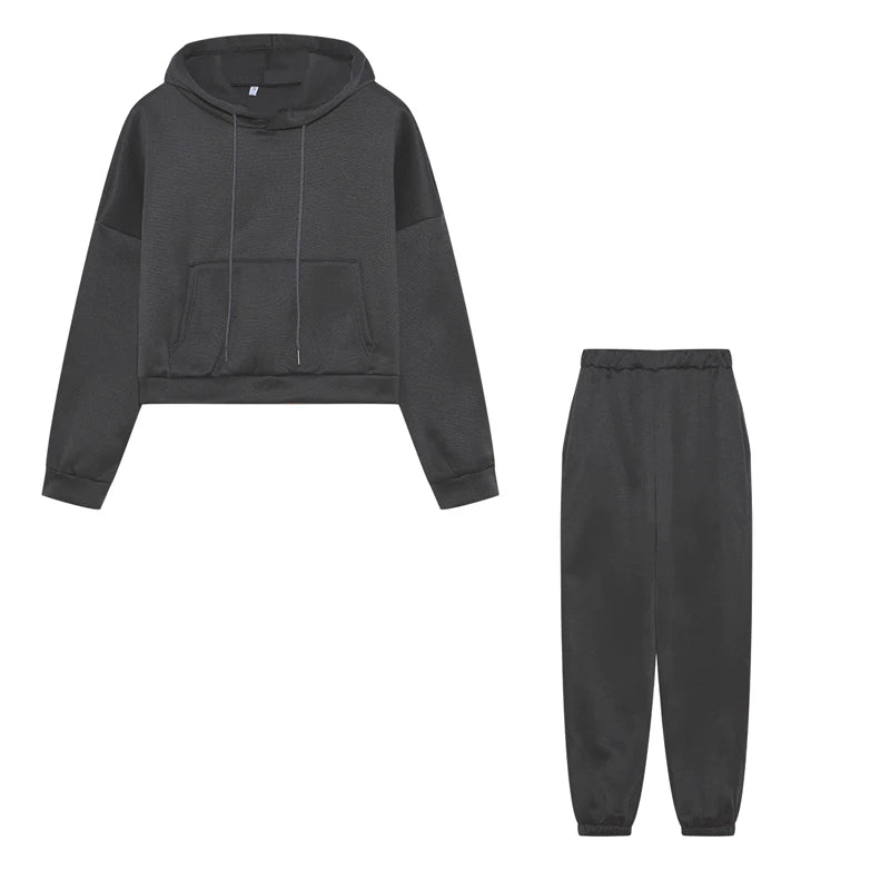 2024 Autumn Winter Women's New Long Sleeved Hat Casual Sweater Coat Women's Sports Set