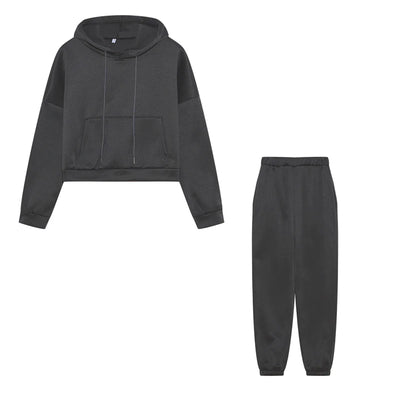 2024 Autumn Winter Women's New Long Sleeved Hat Casual Sweater Coat Women's Sports Set