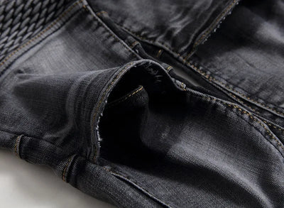 Jeans Men Long Pencil Pants Denim Pant High Waist Slim Fit Simple Zipper Splice Casual Regular Autumn Winter Straight Trousers