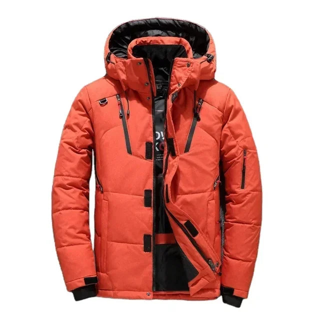 Men's Winter Parkas Hood Thick Warm Waterproof Jackets New Top Male Winter Jacket White Duck Down Parka Casual Goose Feather