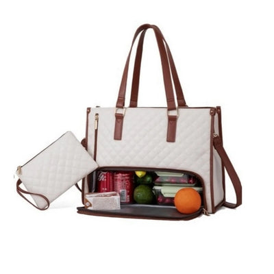 Convenient Commute 2025 New Lunch Bag Women's Insulated Lunch Box Women's Leak-proof Large Purse Diagonal Computer Storage