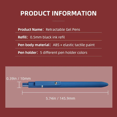 5pcs High-quality Retractable Gel Pen 0.5mm Quick Dry Black Ink Pen Fine Tip Smooth Writing Cutes Pen School Office Supplies