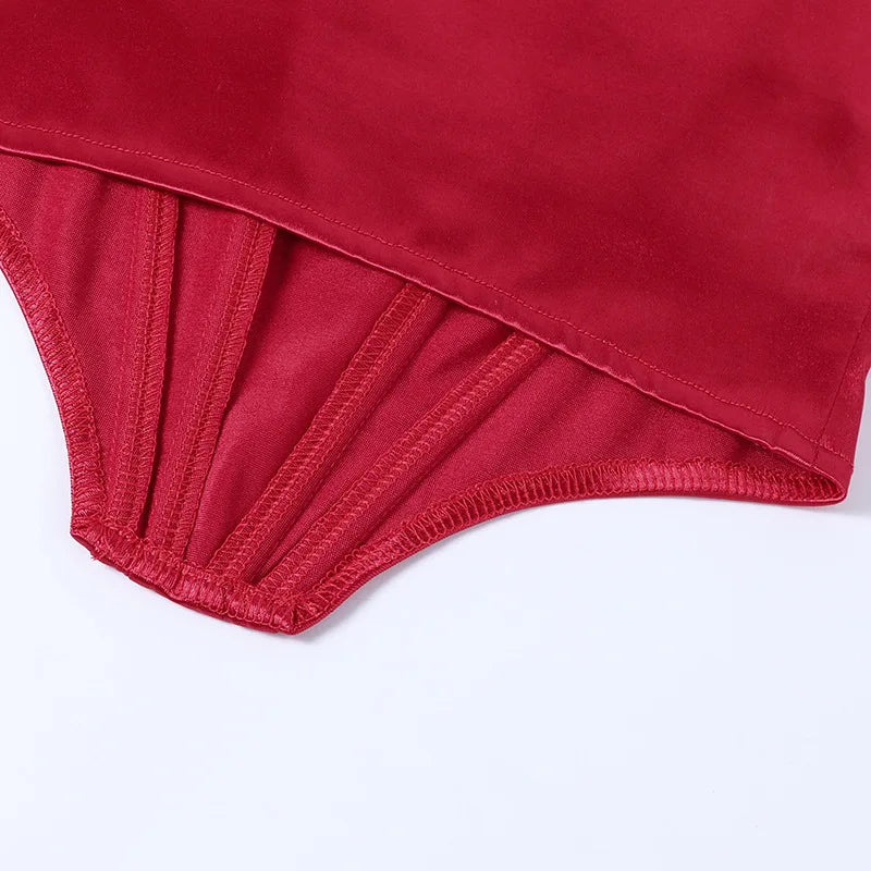 Cryptographic Off Shoulder Satin Sexy Backless Bustier Corset Crop Tops Women Sleeveless Summer Top Cropped Club Fashion Outfits