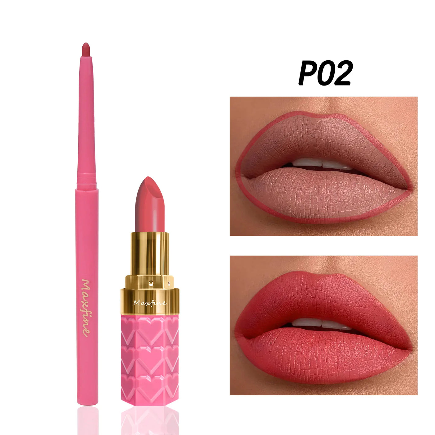 Velvet Matte Lip Liner Lipstick Pen Set Waterproof Long Lasting Sexy Red Contour Tint Lipstick Non-stick Cup Lipliner Pen Makeup
