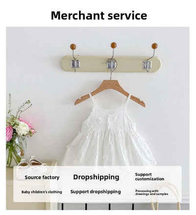 White Embroidered Suspender Bag for Baby Girl, Summer Baby Jumpsuit, Sleeveless Newborn Full Moon Princess Dress