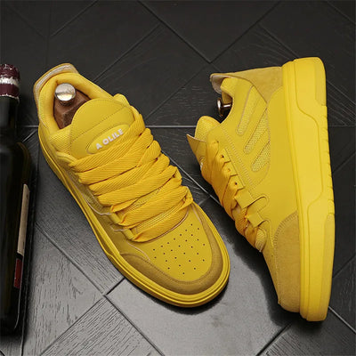 Luxury Designer Fashion New Men's Yellow Rose Red Platform Comfort Casual Board Shoes Flats Male Sports Walking Sneaker
