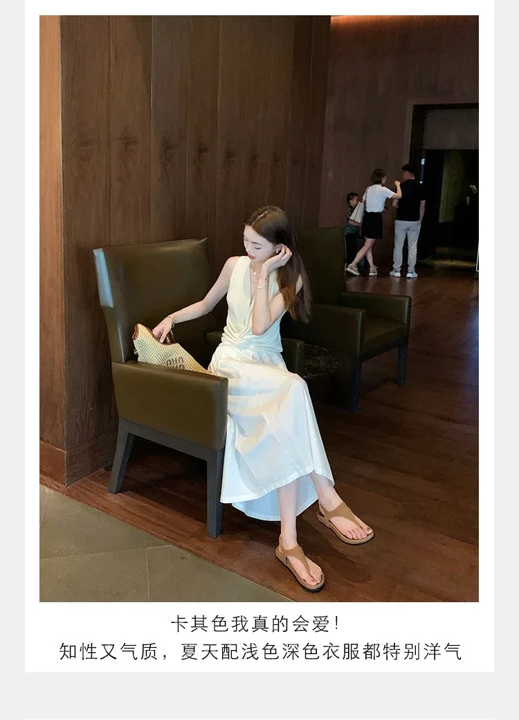 Flat with Slip-on Casual Modern Sandals Low Heel Solid 2025 High Quality Ladies Shoes Back Strap Roman Women's Sandals