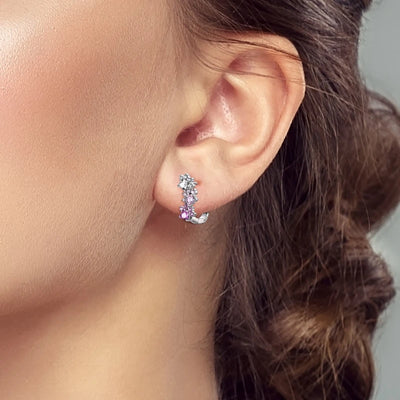New 925 Sterling Silver Hoop Earrings Heart Bow Gift Box Strawberry Snake Bone Drop Stud Earrings For Women Fashion Jewelry Gift