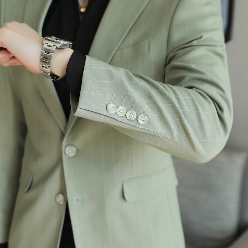2024 Slim Fit Men's Wedding Casual Suit High-End All-in-One Handsome Two Button Fashion Boutique Single West Coat S-5XL
