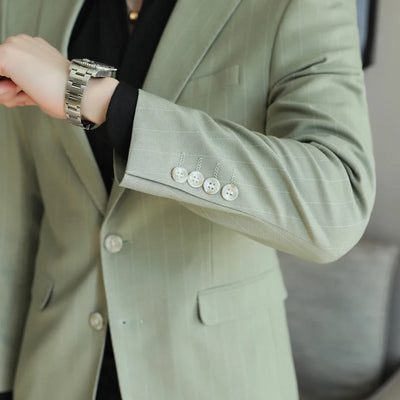 2024 Slim Fit Men's Wedding Casual Suit High-End All-in-One Handsome Two Button Fashion Boutique Single West Coat S-5XL
