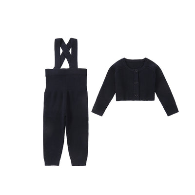AP Baby British Knit Coordinate Collection Baby Kids Modal Romper Cute Knitting Cardigan and Overalls Pants
