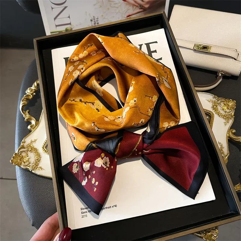 2025 Horse Print Skinny Ribbon Women Scarf Fashoin Hair Hand Wirst Folard Neck Tie Lady Headband Scrunchie Echarpe Silk Scarves