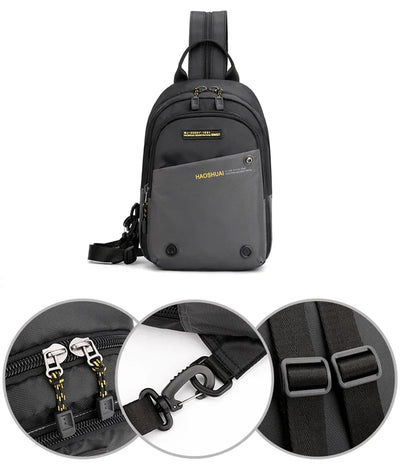 Men Nylon Small Backpack Rucksack  Multi-Functional Casual Travel Male Messenger Cross Body Chest Bags Knapsack Daypack