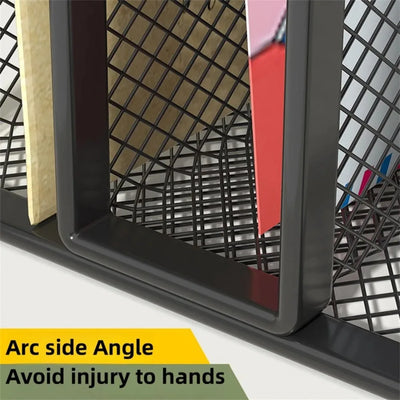 3-layer Papers Trays Notebook Stand Rack Desk Black Metal Iron Mesh Holder for Magazine Document File Book Rack Organizer Office