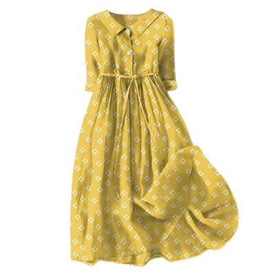 Women Korean Style Dresses Lace Up High Waist Shirt Midi Dress Summer Half Sleeve Trendy A Line Dress Streetwear Y2k Clothing
