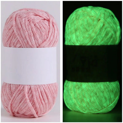 50g/Ball 4mm 80 Meters Luminous Yarn Fluorescent Glow in The Dark Yarn for DIY Arts Crafts Knitting Sweater Hat Scarf Thread