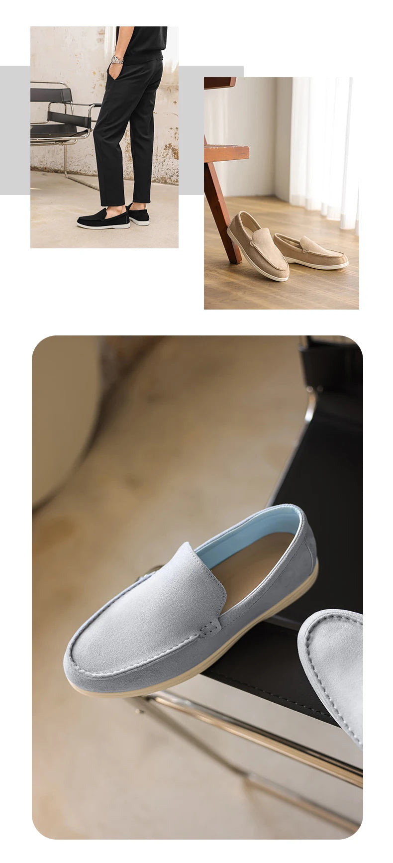 Men's Casual Shoes Cow Suede Genuine Leather Men Classic British Style Loafers Moccasins Mens Light Comfortable Driving Flats