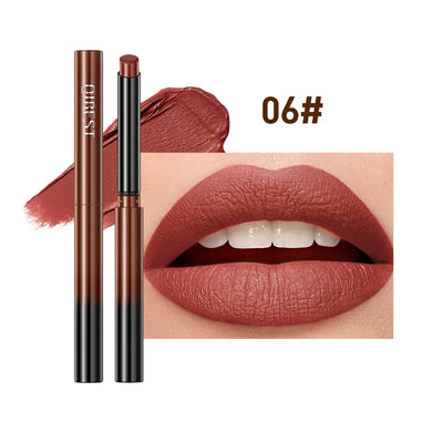 New Velvet Matte Lipstick Long Lasting Waterproof Lipstick Non-Stick Cup Lip Stain Tint Cosmetics Lip Pencil Liner Makeup