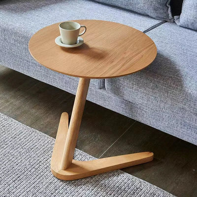 Nordic Style Solid Wood Side Table Sofa Side Table Living Room Small Coffee Table for Small Spaces Bedroom Rustic Walnut