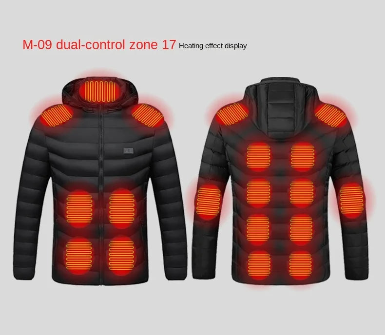 21 Areas Electric Winter Heated Jacket Men's Women's Motorcycle Jacket USB Heating Jacket Heated Vest Moto Thermal Coat Clothing