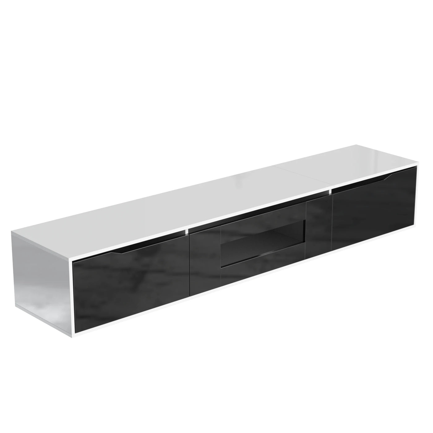 Anajqaqia TV Cabinet, High GlossTV Stands, Modern TV Cabinet with Color Changing LED Lighting and Storage Space, 180×30×35 cm