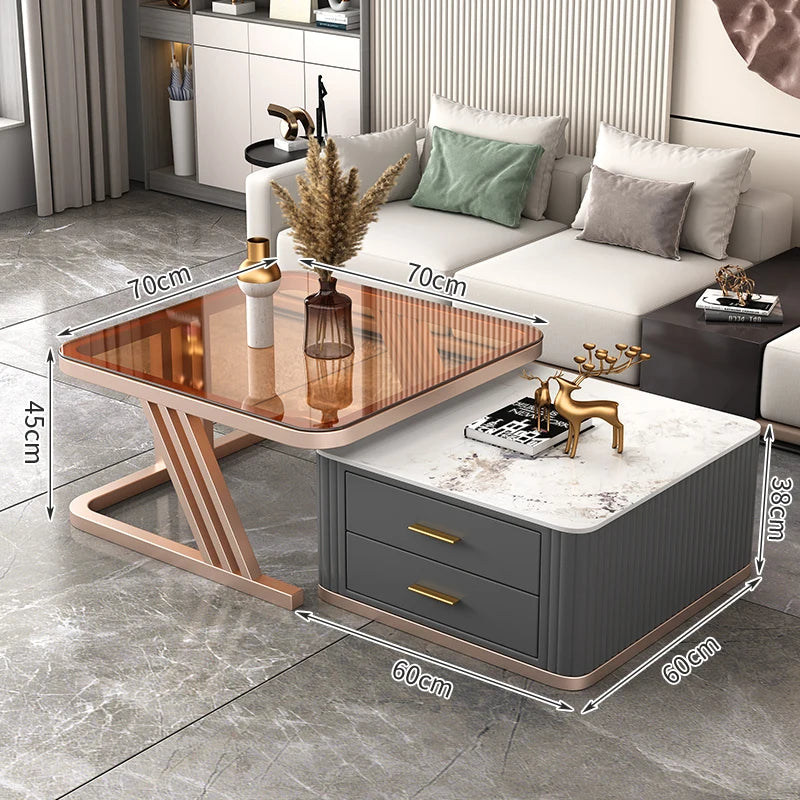 Nordic Aesthetic Coffee Table Living Room Light Luxury Designer Clear Unique Side Table Modern Simple Mesas Bajas Furniture
