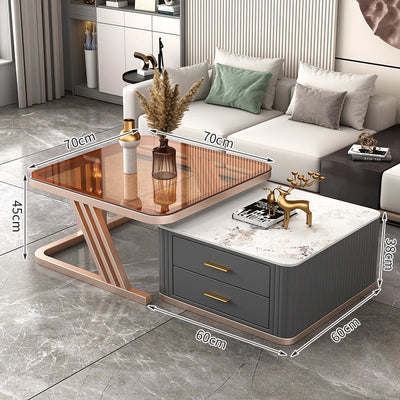 Nordic Aesthetic Coffee Table Living Room Light Luxury Designer Clear Unique Side Table Modern Simple Mesas Bajas Furniture