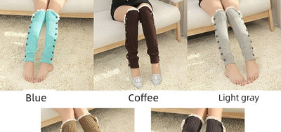Women's Lolita Autumn Japanese-Style Wool Button Socks