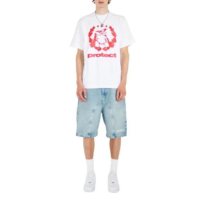 American New Letter Pattern Embroidered Denim Shorts Y2K Men's Street Retro Washed Old Trend Gothic Denim Sweatpants Street Wear