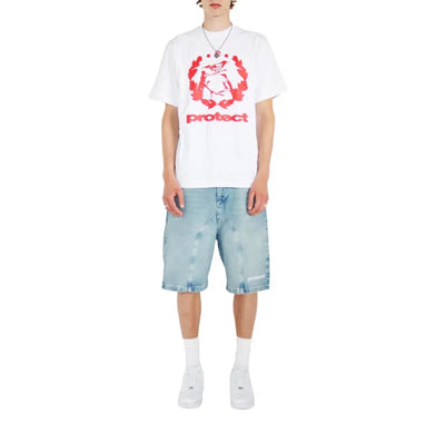 American New Letter Pattern Embroidered Denim Shorts Y2K Men's Street Retro Washed Old Trend Gothic Denim Sweatpants Street Wear