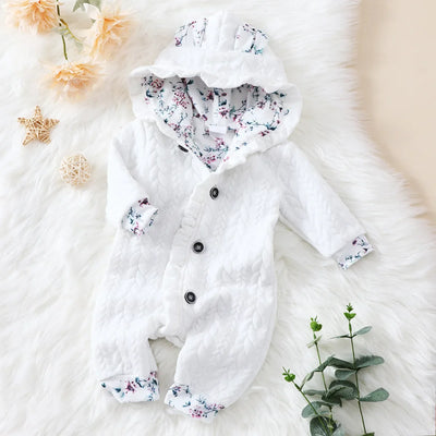 Prowow Cartoon Fox Baby Winter Clothes Romper Jumpsuit For Newborns Zipper Cute Ears Hooded Thicken Infant Overalls For Children